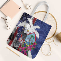 United States Guam Tote Bag USA Eagle Guahan Seal Bougainvillea LT14 White Strap One Size Blue - Polynesian Pride