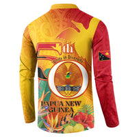 Papua New Guinea Independence Day Button Sweatshirt 50th Anniversary Unity in Diversity LT14 - Polynesian Pride