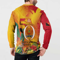 Papua New Guinea Independence Day Button Sweatshirt 50th Anniversary Unity in Diversity LT14 - Polynesian Pride