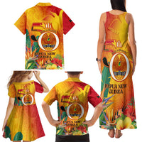 Papua New Guinea Independence Day Family Matching Tank Maxi Dress and Hawaiian Shirt 50th Anniversary Unity in Diversity