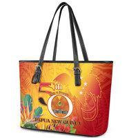 Papua New Guinea Independence Day Leather Tote Bag 50th Anniversary Unity in Diversity