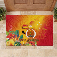 Papua New Guinea Independence Day Rubber Doormat 50th Anniversary Unity in Diversity LT14 Red - Polynesian Pride