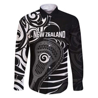 Personalised New Zealand Silver Fern Lacrosse Family Matching Puletasi and Hawaiian Shirt Aotearoa Maori Pattern