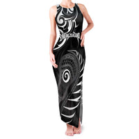 Personalised New Zealand Silver Fern Lacrosse Family Matching Tank Maxi Dress and Hawaiian Shirt Aotearoa Maori Pattern