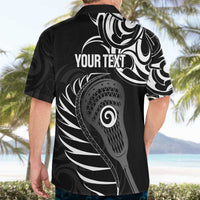 Personalised New Zealand Silver Fern Lacrosse Hawaiian Shirt Aotearoa Maori Pattern LT14 - Polynesian Pride
