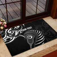 Personalised New Zealand Silver Fern Lacrosse Rubber Doormat Aotearoa Maori Pattern LT14 - Polynesian Pride