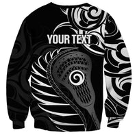 Personalised New Zealand Silver Fern Lacrosse Sweatshirt Aotearoa Maori Pattern LT14 - Polynesian Pride