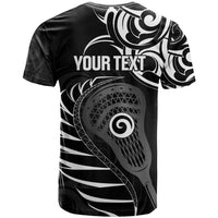Personalised New Zealand Silver Fern Lacrosse T Shirt Aotearoa Maori Pattern