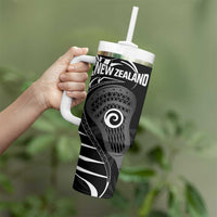 Personalised New Zealand Silver Fern Lacrosse Tumbler With Handle Aotearoa Maori Pattern LT14 - Polynesian Pride