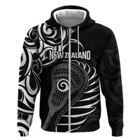 Personalised New Zealand Silver Fern Lacrosse Zip Hoodie Aotearoa Maori Pattern