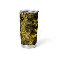 Polynesian Tumbler Cup Gold Hawaiian Tribal Hammerhead Shark