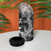 Polynesian 4 in 1 Can Cooler Tumbler Black Hawaiian Tribal Hammerhead Shark