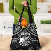 Custom New Zealand Silver Fern Rugby Grocery Bag All Black Since 1892 Aotearoa Moko Maori