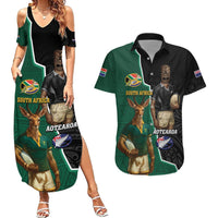 Personalised New Zealand And South Africa Rugby Couples Matching Summer Maxi Dress and Hawaiian Shirt 2024 All Black Springboks Mascots Together LT14 Green - Polynesian Pride
