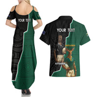 Personalised New Zealand And South Africa Rugby Couples Matching Summer Maxi Dress and Hawaiian Shirt 2024 All Black Springboks Mascots Together LT14 - Polynesian Pride