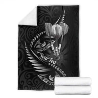 Personalised All Black New Zealand Darts Blanket Aoteroa Fern Maori Galaxy Style