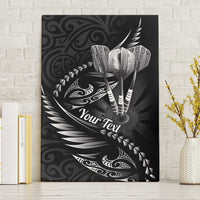 Personalised All Black New Zealand Darts Canvas Wall Art Aoteroa Fern Maori Galaxy Style