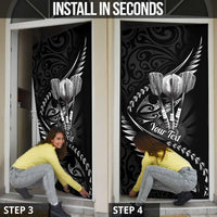 Personalised All Black New Zealand Darts Door Cover Aoteroa Fern Maori Galaxy Style - Polynesian Pride