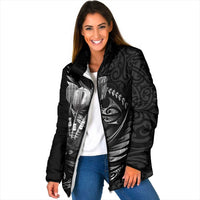 Personalised All Black New Zealand Darts Padded Jacket Aoteroa Fern Maori Galaxy Style - Polynesian Pride