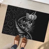Personalised All Black New Zealand Darts Rubber Doormat Aoteroa Fern Maori Galaxy Style