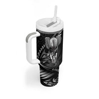 All Black New Zealand Darts Tumbler With Handle Aoteroa Fern Maori Galaxy Style