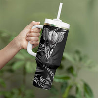 All Black New Zealand Darts Tumbler With Handle Aoteroa Fern Maori Galaxy Style