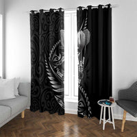 Personalised All Black New Zealand Darts Window Curtain Aoteroa Fern Maori Galaxy Style