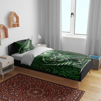 Personalised All Green New Zealand Darts Bedding Set Aoteroa Fern Maori Galaxy Style