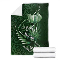 Personalised All Green New Zealand Darts Blanket Aoteroa Fern Maori Galaxy Style
