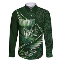 Personalised All Green New Zealand Darts Family Matching Mermaid Dress and Hawaiian Shirt Aoteroa Fern Maori Galaxy Style