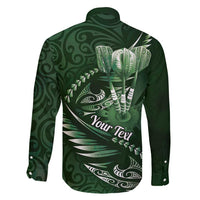 Personalised All Green New Zealand Darts Family Matching Puletasi and Hawaiian Shirt Aoteroa Fern Maori Galaxy Style