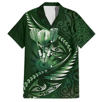 Personalised All Green New Zealand Darts Hawaiian Shirt Aoteroa Fern Maori Galaxy Style