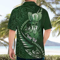 Personalised All Green New Zealand Darts Hawaiian Shirt Aoteroa Fern Maori Galaxy Style