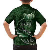 Personalised All Green New Zealand Darts Hawaiian Shirt Aoteroa Fern Maori Galaxy Style