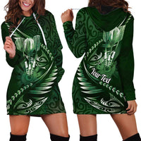 Personalised All Green New Zealand Darts Hoodie Dress Aoteroa Fern Maori Galaxy Style