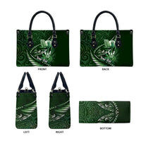 Personalised All Green New Zealand Darts Leather Bag Aoteroa Fern Maori Galaxy Style - Polynesian Pride