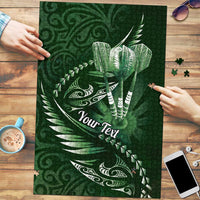 Personalised All Green New Zealand Darts Puzzle Aoteroa Fern Maori Galaxy Style - Polynesian Pride
