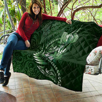 Personalised All Green New Zealand Darts Quilt Aoteroa Fern Maori Galaxy Style