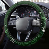 All Green New Zealand Darts Steering Wheel Cover Aoteroa Fern Maori Galaxy Style