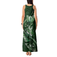 Personalised All Green New Zealand Darts Tank Maxi Dress Aoteroa Fern Maori Galaxy Style