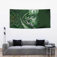Personalised All Green New Zealand Darts Tapestry Aoteroa Fern Maori Galaxy Style