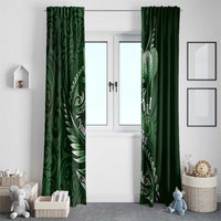 Personalised All Green New Zealand Darts Window Curtain Aoteroa Fern Maori Galaxy Style