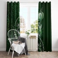 Personalised All Green New Zealand Darts Window Curtain Aoteroa Fern Maori Galaxy Style