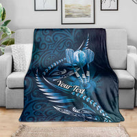 Personalised All Blue New Zealand Darts Blanket Aoteroa Fern Maori Galaxy Style