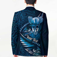 Personalised All Blue New Zealand Darts Blazer Aoteroa Fern Maori Galaxy Style - Polynesian Pride