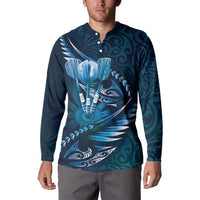 Personalised All Blue New Zealand Darts Button Sweatshirt Aoteroa Fern Maori Galaxy Style