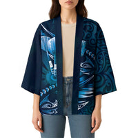 Personalised All Blue New Zealand Darts Kimono Aoteroa Fern Maori Galaxy Style - Polynesian Pride