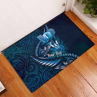 Personalised All Blue New Zealand Darts Rubber Doormat Aoteroa Fern Maori Galaxy Style