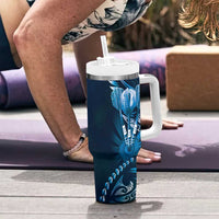 All Blue New Zealand Darts Tumbler With Handle Aoteroa Fern Maori Galaxy Style