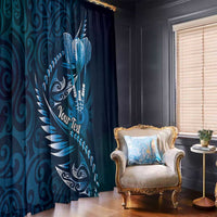 Personalised All Blue New Zealand Darts Window Curtain Aoteroa Fern Maori Galaxy Style